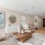 living room with furniture and kitchen